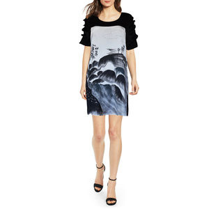 Black Dress New York Designer Hand Painted